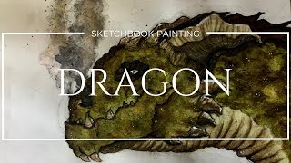 Watercolor Dragon Sketch  Speedpaint [upl. by Lucier]