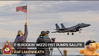 ROCKIN F15 STRIKE EAGLE WIZZO FIST PUMP SALUTE • RAF LAKENHEATH [upl. by Haleehs]