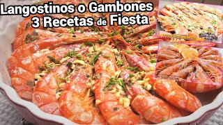 3 RECETAS FÁCILES y RÁPIDAS 🍤😍 con LANGOSTINOS O GAMBONES 😍🍤 triunfaras esta NAVIDAD Las 3 Mejores [upl. by Gamages838]