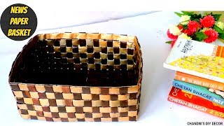 DIY Newspaper Basket  How to Make a Basket or Organizer From Newspaper  Newspaper Craft Ideas [upl. by Procora]