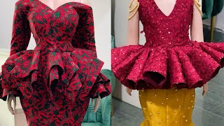 How to CUT and SEW 1440 DEGREE PEPLUM FLARE with CRINOLINE [upl. by Cissy]