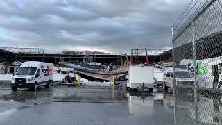 Possible tornado causes major damage to FedEx facility in Portage Michigan [upl. by Nylegna]