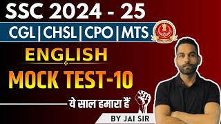 Mock test  10  for SSC CGL  CPO CHSL and MTS  by Jai Sir [upl. by Alroi546]