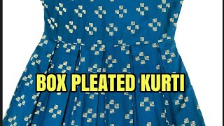 Box pleated kurti cutting amp stitching  Easy tutorial  homework [upl. by Tews853]