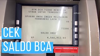 cara MUDAH CEK SALDO BCA di ATM BCA [upl. by Vite]