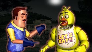 HELLO NEIGHBOR vs FNAF ANIMATRONICS in a 3D animation ☺ FunVideoTV  Style [upl. by Eirolav834]