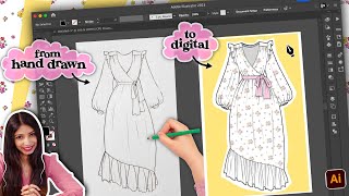 The EASIEST way to draw ANY clothes on Adobe Illustrator [upl. by Frankie]