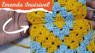 Emenda Invisível de Quadrado de Crochê Granny Square Invisible Join  Tutorial [upl. by Ilbert147]