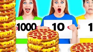 1 101000 pizza eating challenge part 2tranding challenge funny eating pizza [upl. by Gerlac32]