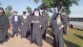 Arrival of Pope and Patriarch Theodoros II of Alexandria at St Paraskevi Mens Monastery  Busaana [upl. by Akirehs]