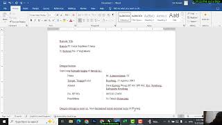 MEMBUAT SURAT LAMARAN KERJA DENGAN MS WORD [upl. by Hannover844]