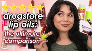 Top 5 Highest Rated Drugstore Lip Oils TESTED  Review amp Swatches 👄✨ [upl. by Htenek89]