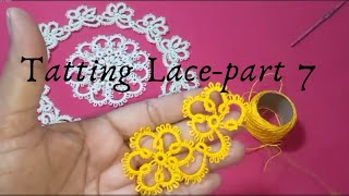 Tatting lace designs Tutorial Part 7 [upl. by Kalina]