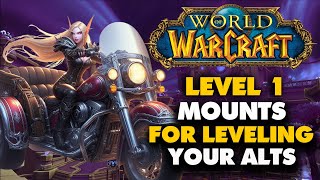 Level 1 Mounts for Leveling Your Alts  World of Warcraft Dragonflight Heirloom Hoarder Achievement [upl. by Pinette]