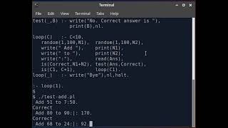 PROLOG Program to test me on adding up [upl. by Adlei]