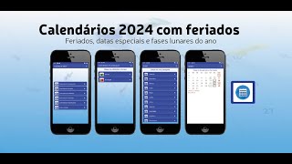 Calendários 2024 com feriados [upl. by Lynnelle318]