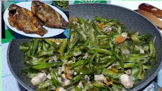 GRILLED TILAPYASAUTÉED GARBANZOS WITH FRESH OYSTER cooking food trending marielsdaylife6330 [upl. by Ahtimat]