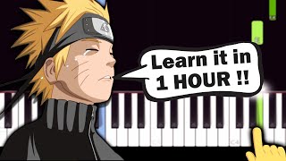 Naruto OST  Sadness and Sorrow  EASY Piano tutorial [upl. by Leupold]