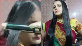 How to straight your hair at home  flatiron straightener use karne ka Sahi tarika [upl. by Northway]