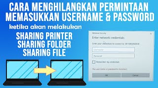 Cara menghilangkan password saat meminta akses sharing printer dan sharing folder [upl. by Peder258]