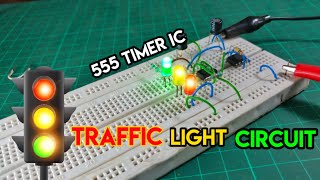 Traffic Light Circuit Using  555 Timer IC  Led Projects [upl. by Ahseiat]