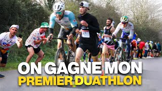 JE GAGNE MON PREMIER DUATHLON EN DUO AVEC UN ABONNÉ  🏆  ZEPOURSUITE  LA BAULE [upl. by Analaj]