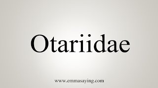 How To Say Otariidae [upl. by Nonie]