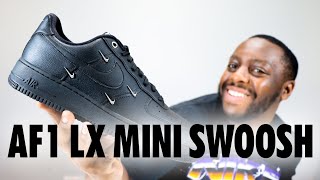 Air Force 1 LX Black Silver Mini Swoosh On Foot Sneaker Review QuickSchopes 752 Schopes HQ1180 001 [upl. by Kciredorb35]