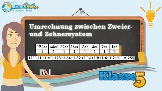 Zweiersystem und Zehnersystem Umrechnung  Klasse 5 ★ Wissen [upl. by Volin]