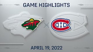 NHL Highlights  Wild vs Canadiens  Apr 19 2022 [upl. by Aitret]