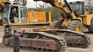 Changing The Rotation Ring Of Liebherr 974 Excavator  Labrianidis Mining Works  4K [upl. by Ibbor]