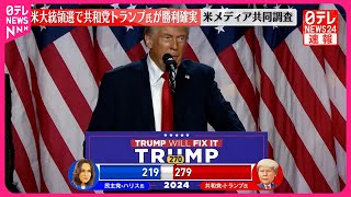 【速報】アメリカ大統領選で共和党・トランプ氏の勝利確実～米メディア共同調査 [upl. by Liscomb]