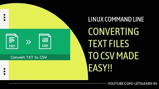 Linux Tutorial Convert TXT File to CSV Format with Just One Command [upl. by Fulvia]