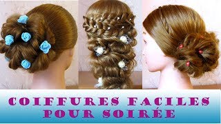 Coiffures faciles pour soirée 🌷 Сoiffures pour les fêtes cheveux long  mi long [upl. by Dodge]