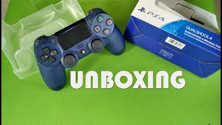 Unboxing Dualshock 4 Midnight Blue New Model PS4 [upl. by Ardnajela911]