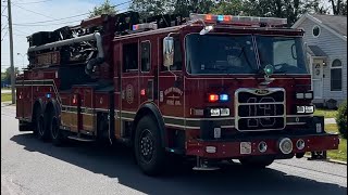 Marcus Hook Trainer Fire Department Ladder 68 amp Claymont Fire Company Tower 13 Responding [upl. by Violante]