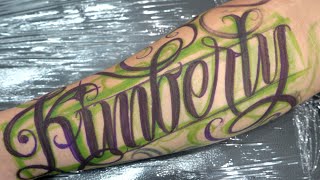 TATTOO TIME LAPSELETTERING [upl. by Joelynn99]