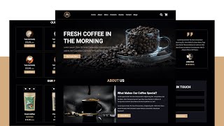 How To Make A Responsive Coffee Shop Website Design Using HTML  CSS  JavaScript  From Scratch [upl. by Urbai]