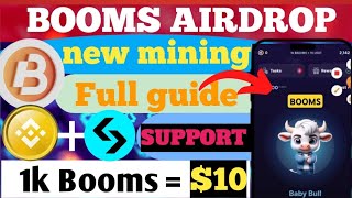 Booms mining  Booms Airdrop Full Guide  Telegram new Mining Project  Booms Update  Booms token [upl. by Hayes147]