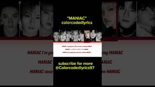 SKZ quotMANIACquot colorcodedlyrics  Colorcodedlyrics97 skz maniac viral shorts views [upl. by Eizzik]