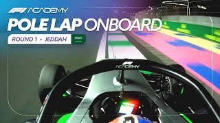 Go Onboard With Doriane Pins Pole Lap  Jeddah 2024  F1 Academy [upl. by Nibas]