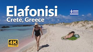 Elafonisi Beach Walk Chania 4K Crete Greece 🇬🇷 [upl. by Wanonah]