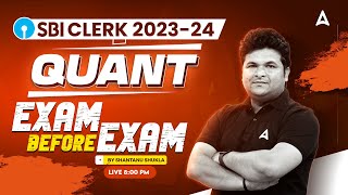 SBI Clerk 2024  SBI Clerk Prelims Exam Before Exam  SBI Clerk Maths by Shantanu Shukla [upl. by Kaycee]