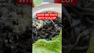 SQUID INK PASTA WITH SCALLOP seafood pasta squidink food shorts [upl. by Kaile941]