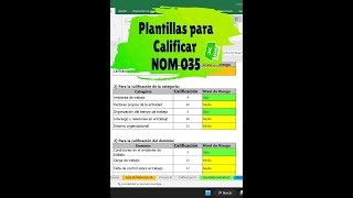 Plantillas para Calificar NOM 035 En Excel [upl. by Entwistle]