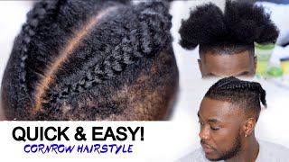 Quick amp Easy Cornrow Braids for Men  High Top Protective Hairstyle [upl. by Jodoin]