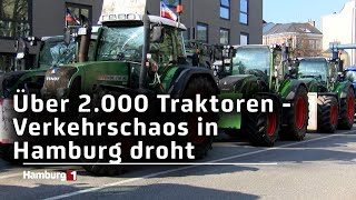 MegaStreik der Landwirte Hamburg droht das Verkehrschaos [upl. by Norraf]