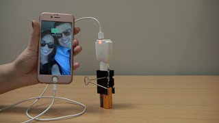 Make your own portable phone charger with a BATTERY Demo [upl. by Mutua915]