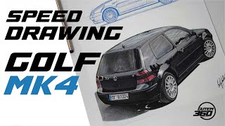 SPEED DRAWING  GOLF MK4  ARTE Q VAI PRA ALEMANHA [upl. by Goldi605]