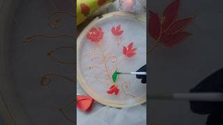 Silk paint on organza🌸youtubeshorts viralshort fabricpainting flowerart [upl. by Aninahs]